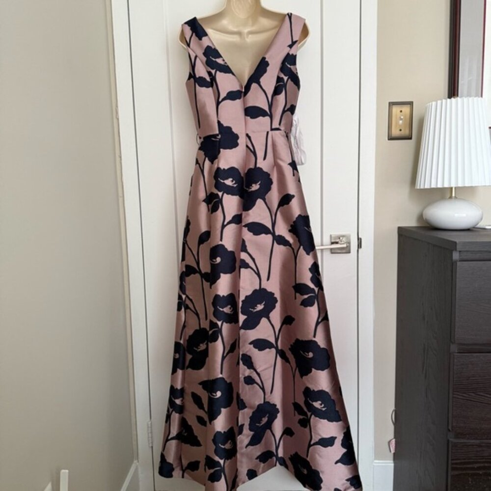 NWT - Kay Unger - Austin Bateau Gown - Woodrose/Midnight - Picture 9 of 15